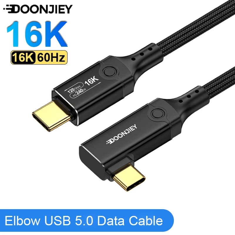 PD 240W Fast Charging Thunderbolt 5 USB Type C Cable 120Gbps Data Transfer 16K@60Hz Video Wire For Tablet Laptop iPhone 16 17