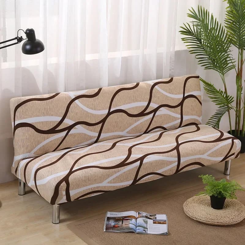 Copridivano durevole in poliestere spandex elastico Fodere per piante geometriche antisporco Copridivano per divano letto jacquard all-inclusive