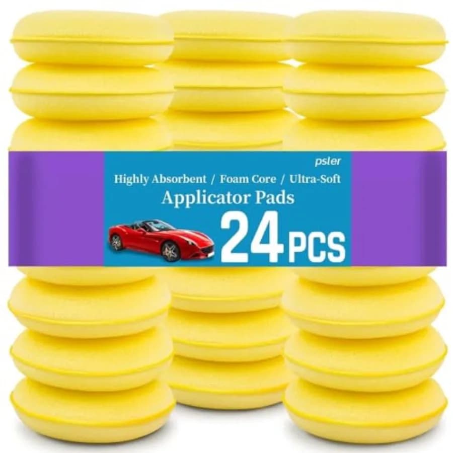 Car Wax Applicator Pad 24 PCS - Foam Applicator Pads 4 Inch Round Polishing Sponge for Tire Shine Waxing Detailing, Ultra Soft