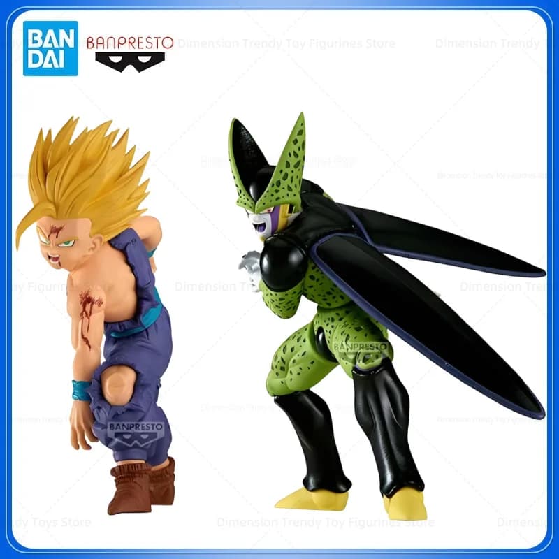 In Stock Bandai Banpresto Original Anime Dragon Ball Z Match Makers Cell Vs Gohan Action Figure Model Toys Collection Gift DT