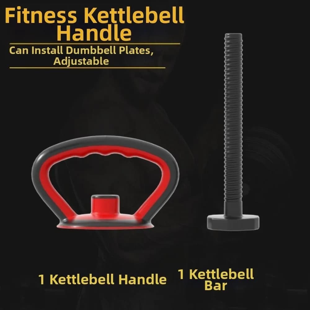 Portable Kettlebell Handle Multifunctional Threaded Kettle Bell Grip Non-Slip Grip Adjustable Weight System Push Up Handle