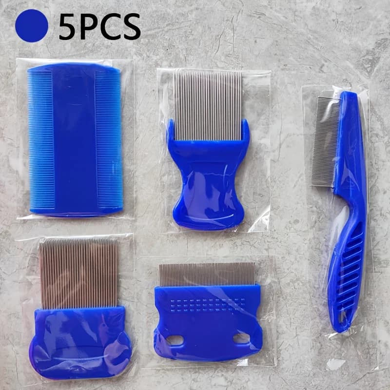 5PCS Pet Flea Comb Set Dog Grooming Comb Cat Grooming Comb Suitable for Cats And Dogs Pet Grooming Removes Lice Flea Combs