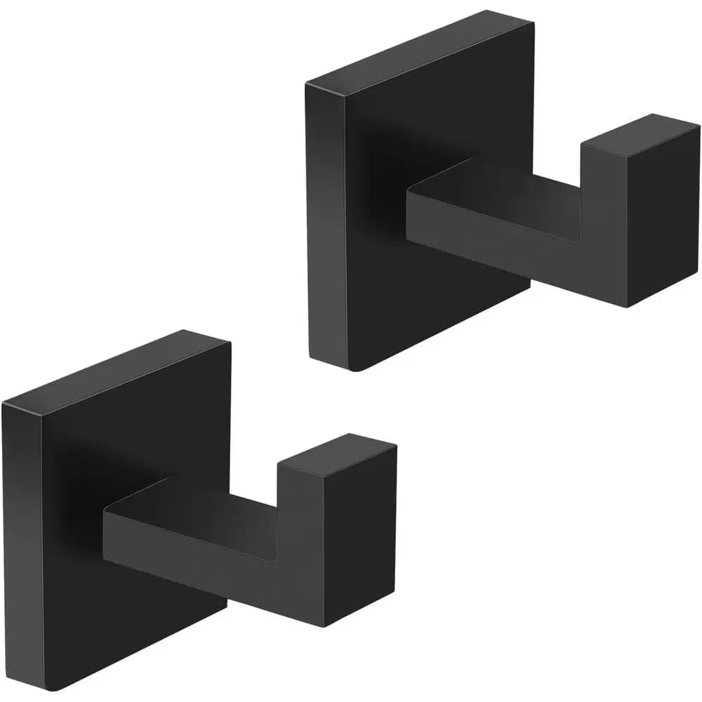 2-Pack Towel Hooks Hand Towel Holder Bathroom Wall Livingroom Bedroom Kitchen Heavy Duty Stainless Steel Hook Hanger Robe Bath T