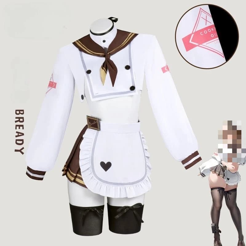 DISPONIBILE S-2XL Costume da Cosplay Bready con Parrucca, Anime Game Nikke, Sexy Outfit per Feste di Halloween per Donne