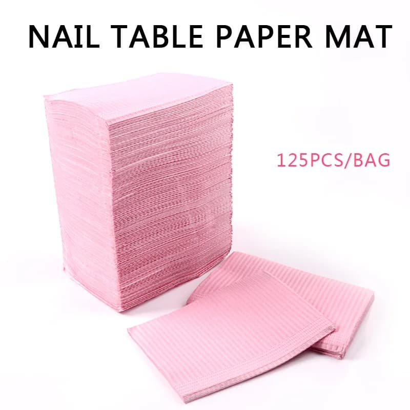 professional nail table 125Pcs table mat for Nail Art disposable clean folding mat for nail care beauty table waterproof tool for Manicure Pape