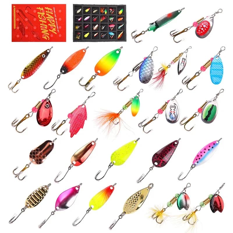 Kit di esche da pesca con pesi assortiti Scatola di immagazzinaggio compatta Diversi specie di pesci Scatola per attrezzatura da pesca compatta dal design realistico