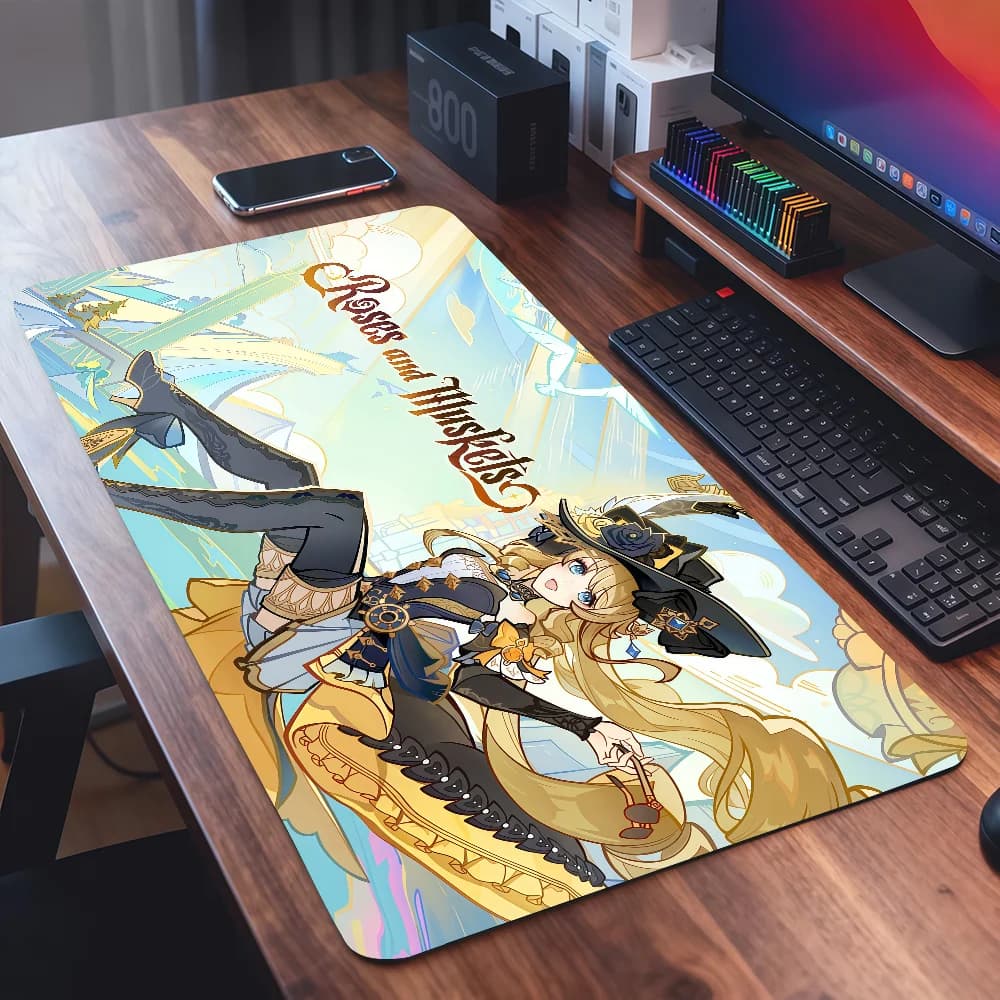 Navia Genshin Impact Mouse Pad Square Office Gaming Desk Mat Waterproof Non-Slip Rubber Decorative