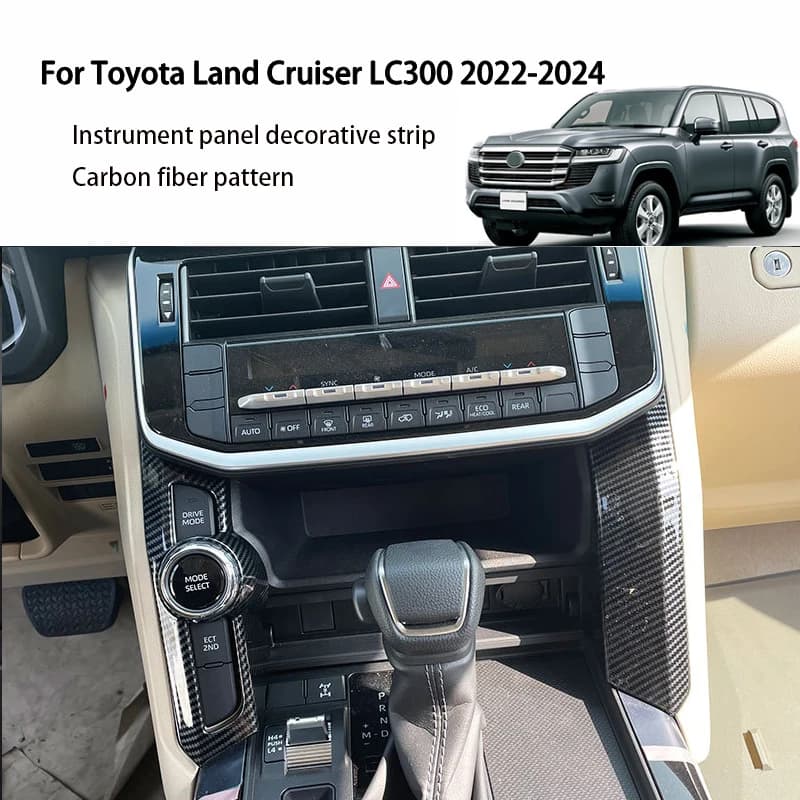 Per Toyota Land Cruiser 300 LC300 2022-2024 One Key Start Decorazione Cornice Console centrale Trim Accessori interni