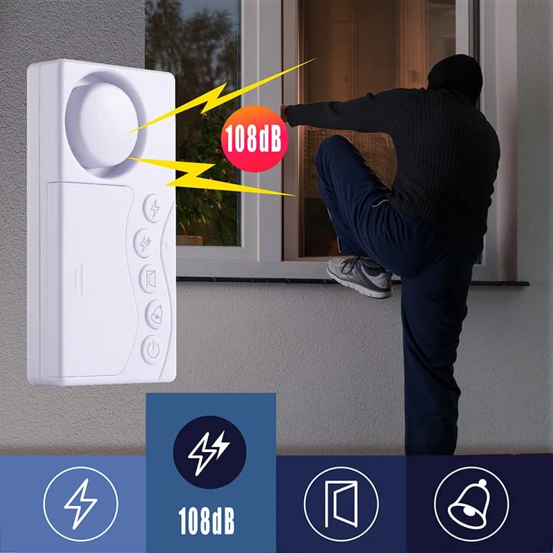 EZHEN Allarme antifurto wireless per porte e finestre con sensore magnetico Allarme 108dB Rilevatori di porte aperte ad alto volume Dispositivo di sicurezza domestica