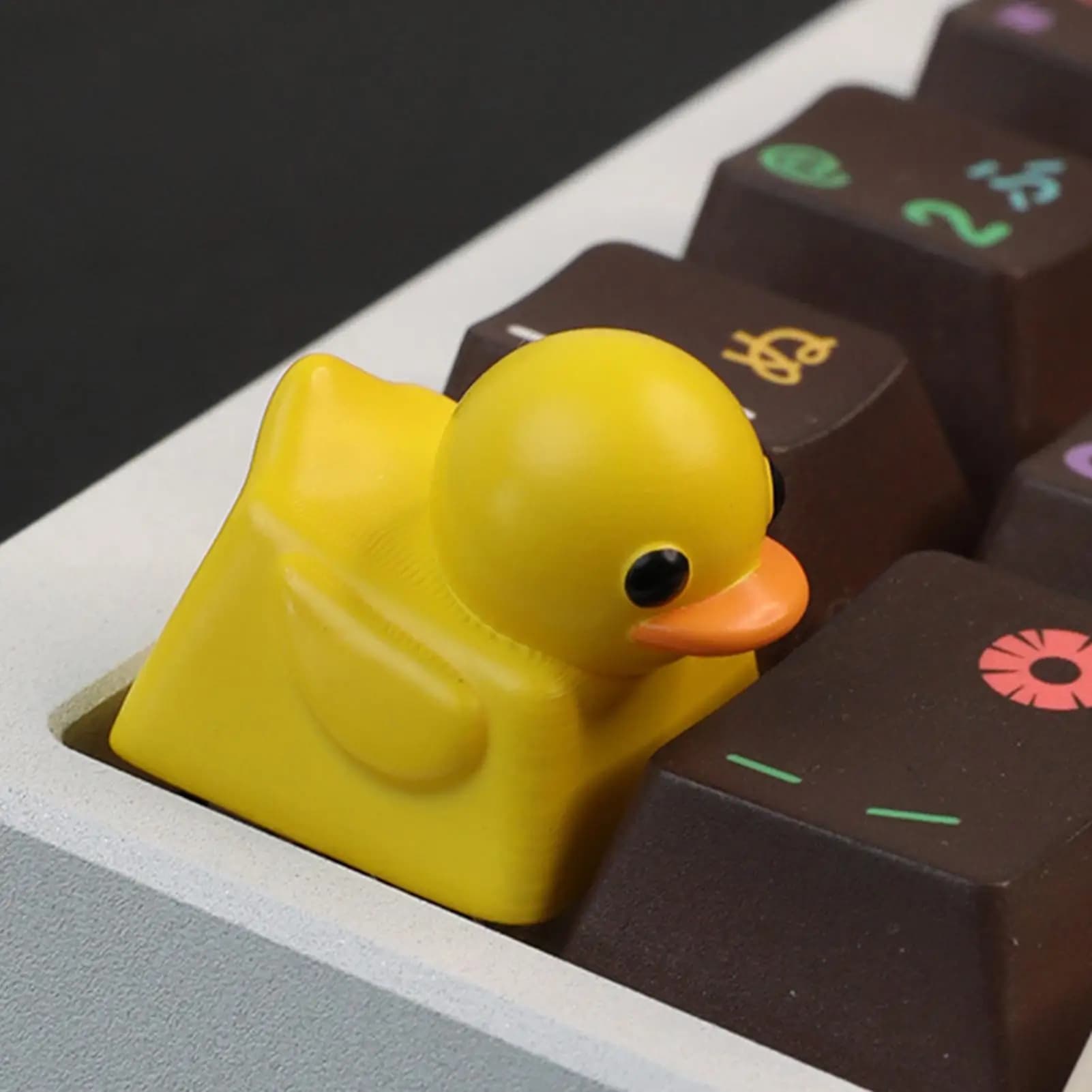 Keycap in Anatra Cartoon Shape for Mechanical Keyboard, Resin Decoration, Universal Replacement for Keyboard, Games Accessories