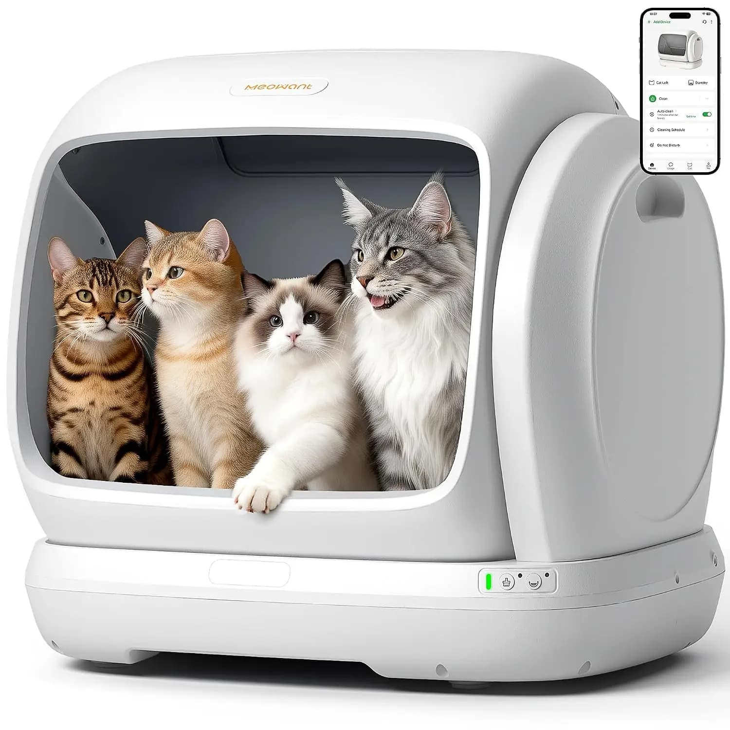 Self-Cleaning Cat Litter Box, Anti-Pinch, APP Control, Odor Control | 106L Extra-Large Space, Low Entrance for Multiple, Custom