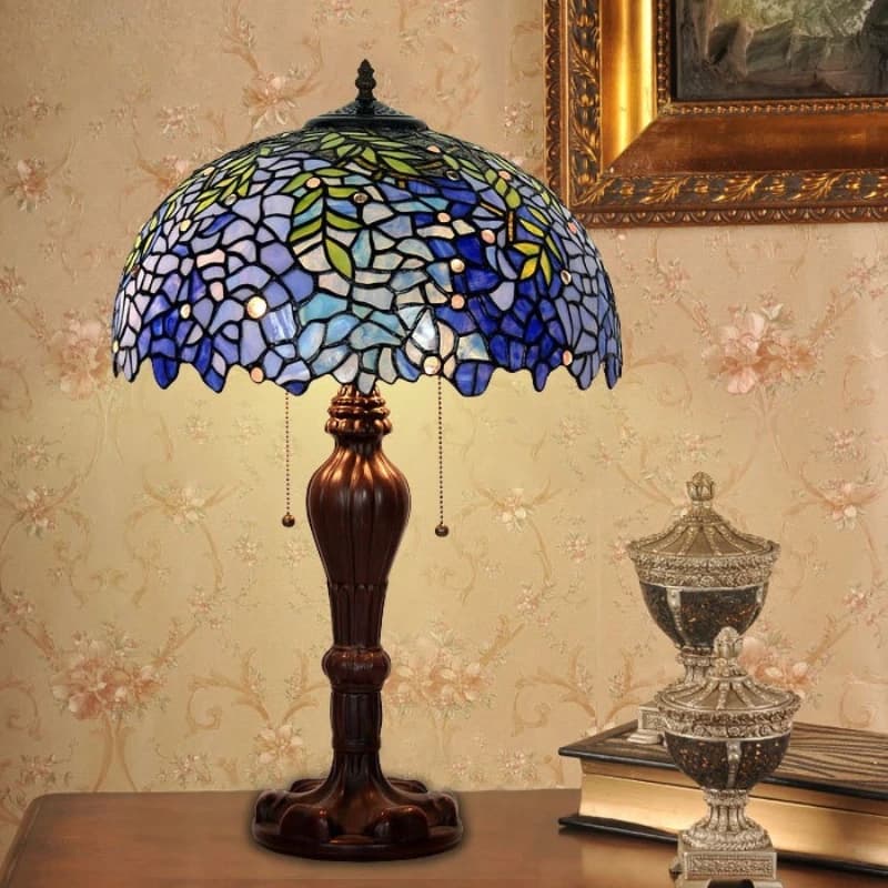 Lampada da scrivania creativa europea da 16 pollici soggiorno camera da letto comodino glicine amore vetro