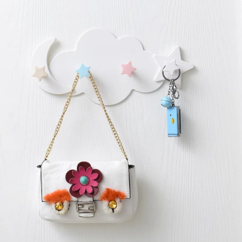 4 Hooks Cartoon Star Moon Cloud Unscrupulous Hook Keychain for Home Jewellery Bag Bathroom Hook Bath Ball Bearings