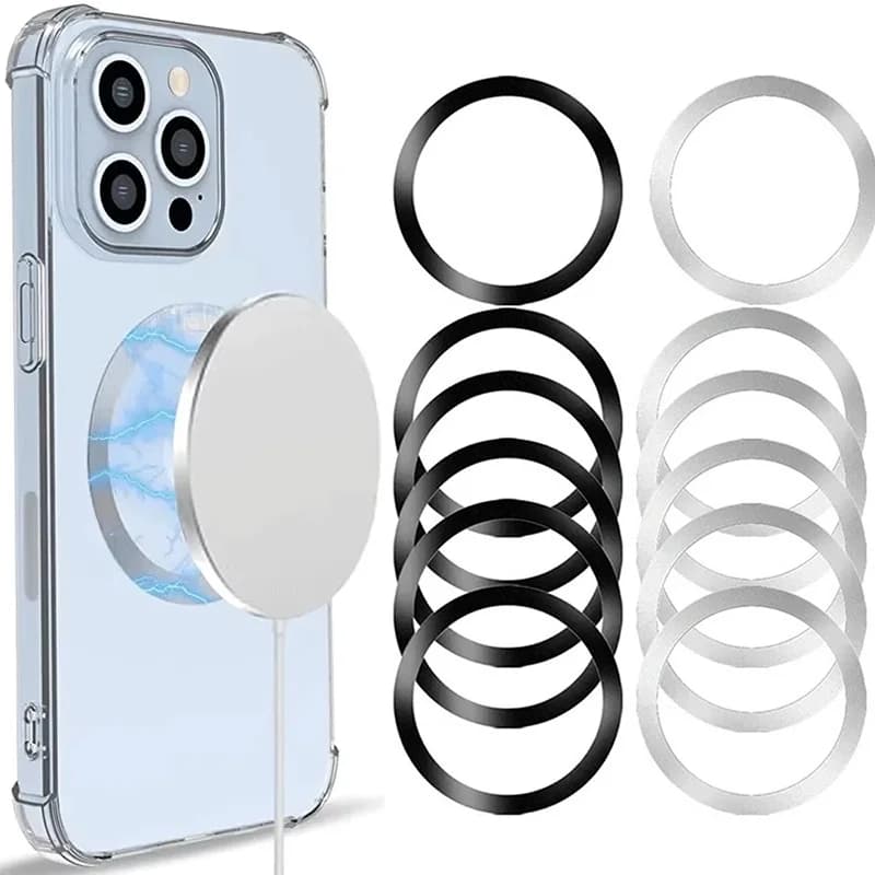 Universal Stainless Steel Magnetic Metal Plate Ring Sticker For Magsafe Wireless Charger For iPhone 16/15/14 Magnetic Car Holder