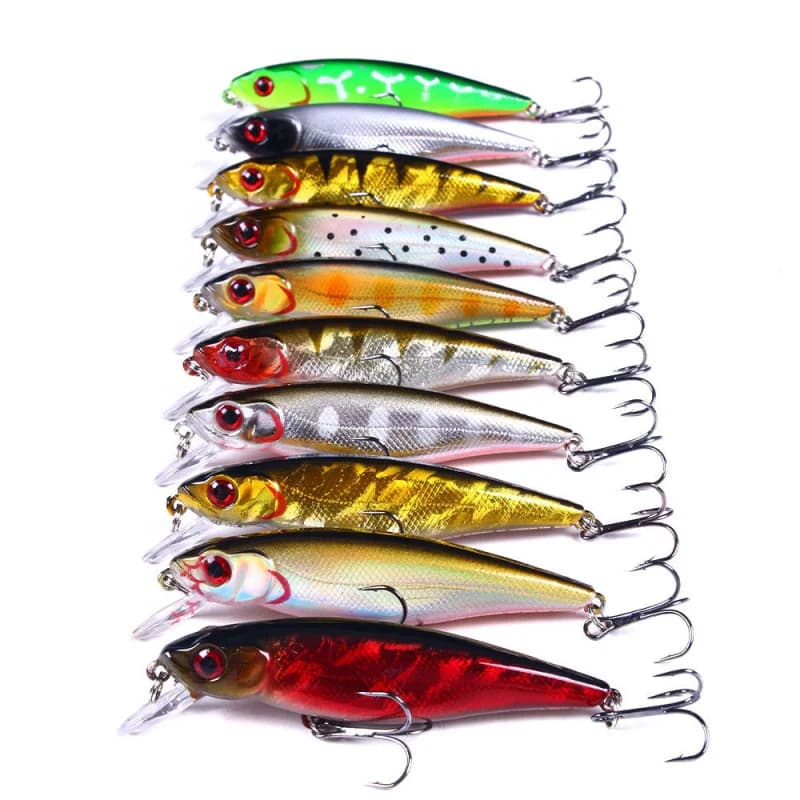 10 esche galleggianti a lunga gittata da 8,8 cm-9,2 g 6 # Esca artificiale tipo minnow per la pesca al black bass e a pesci con labbra rialzate