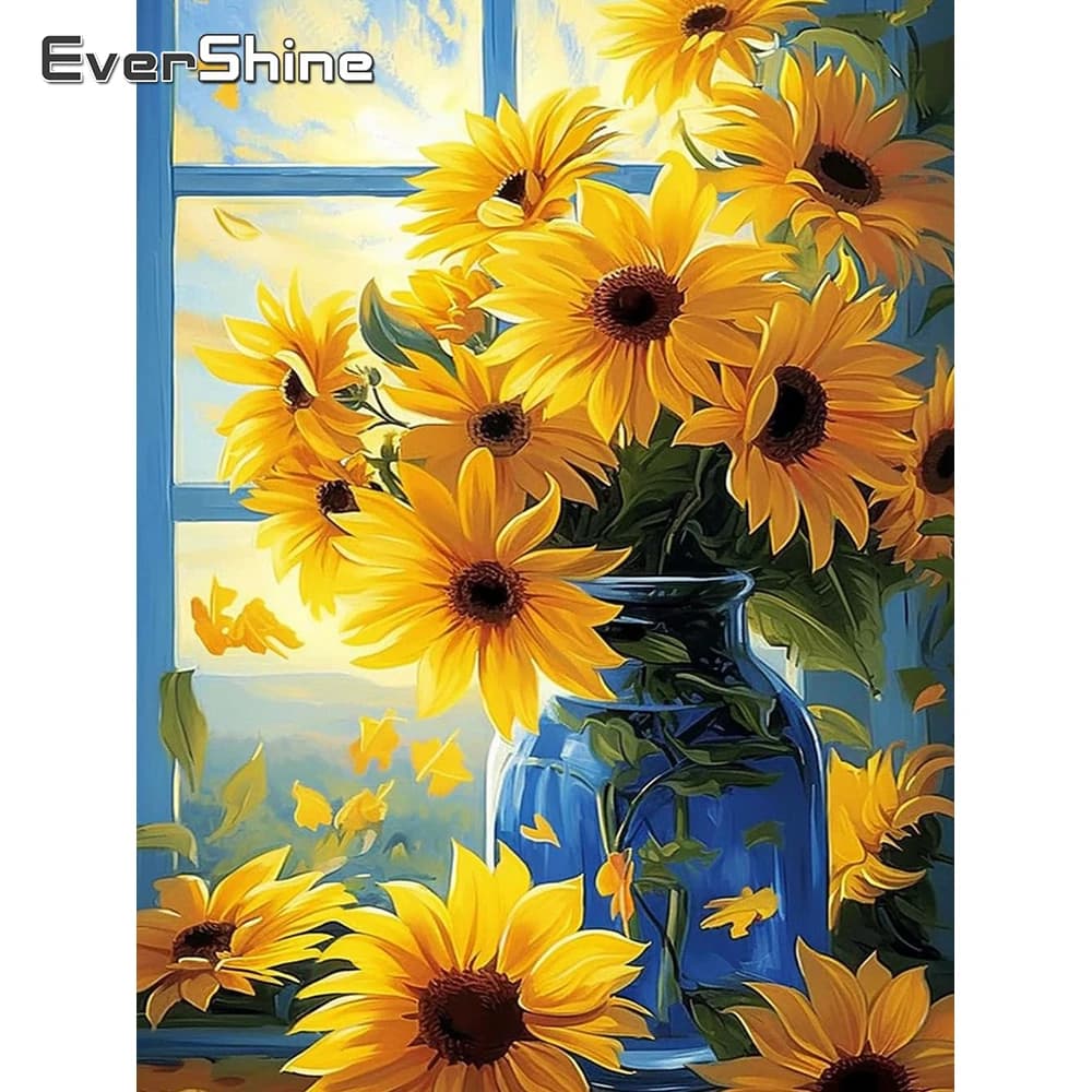 1PC frameless Diamond Embroidery Sunflower Cross Stitch Kit Diamond Painting Flower Picture Rhinestones New Arrival Home Decor
