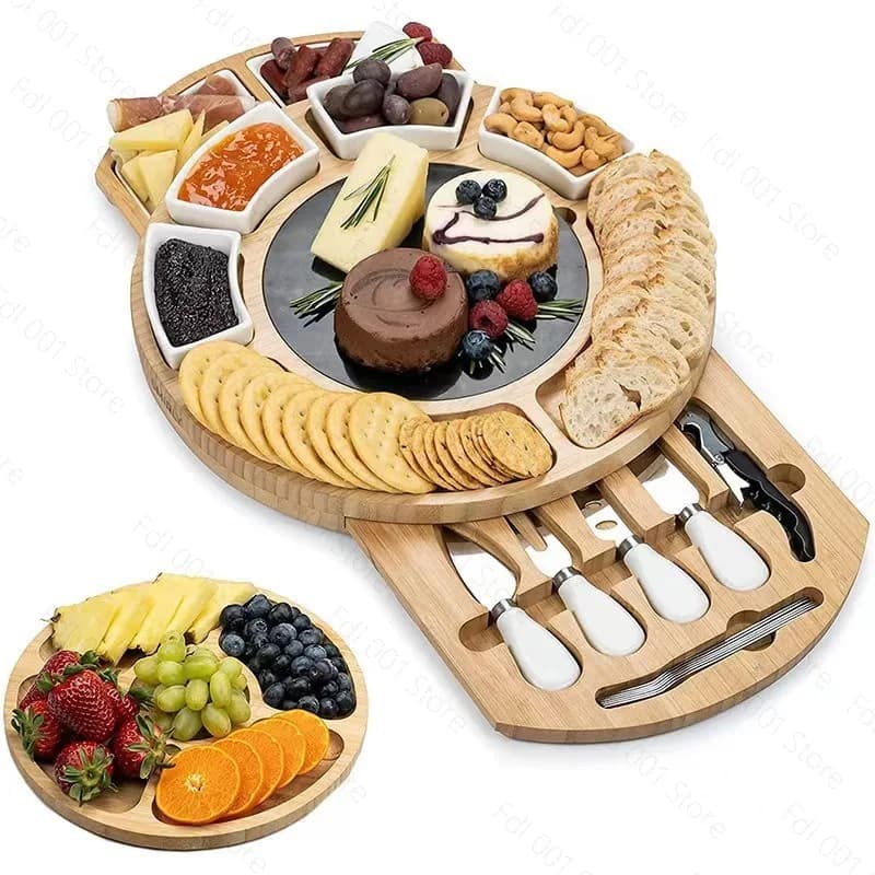 Solid Wood Cutting Board Cheese Cheese Pullable Multifunctional Cutting Board Household Fruit Bread Steak