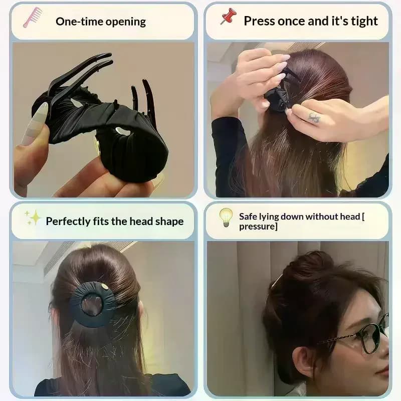 Flat Pancake Hair Claw Clip, Sports Non-Slip Bun Holder, Comfortable No-Pull Hair Accessory For Women, Ideal For Daily Creative