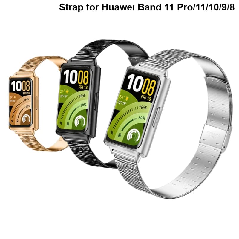 Metal strap For Huawei band 11 Pro/10 Stainless steel Bracelet Sport Watchband For Huawei band 9/8 SmartWatch Wristband