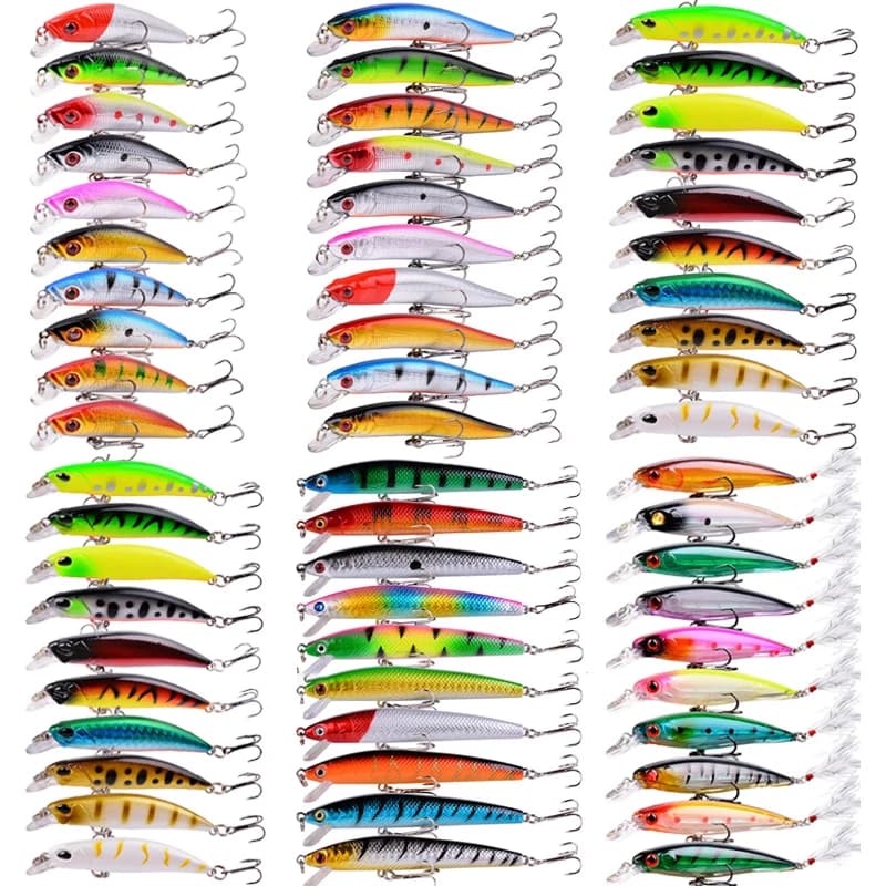 Set di 3/5/8 Esche da Pesca Casuali, Set di Esche Oscillanti, Mini Esche Artificiali a Manovella, Kit di Accessori da Pesca