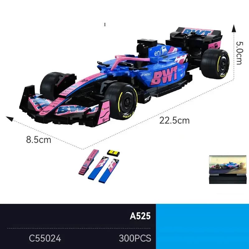 Set di Costruzioni Auto da Corsa Champion BWT Alpine A525 in Scala 1:24, Modellino Veicolo in Mattoncini, Giocattolo da Costruzione per Bambini, Regalo