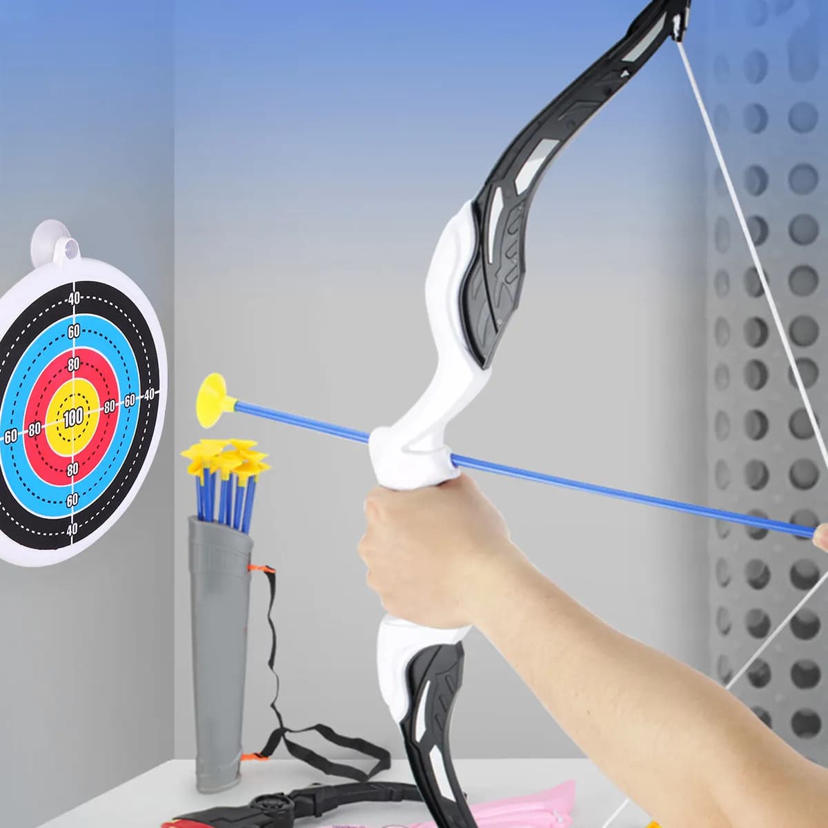 1 Pezzo Bersaglio per Tiro con l'Arco in Plastica ABS con Ventosa, Appendibile su Vetri, Piastrelle, Pareti, per Pratica di Tiro con l'Arco in Casa e Giardino