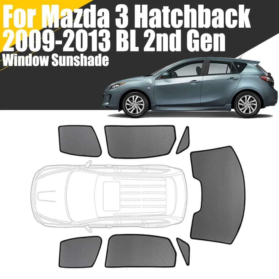 Parasole magnetico personalizzato per finestrino dell'auto per Mazda 3 BL Hatchback 2009-2013 2a generazione Tenda in rete per parabrezza anteriore