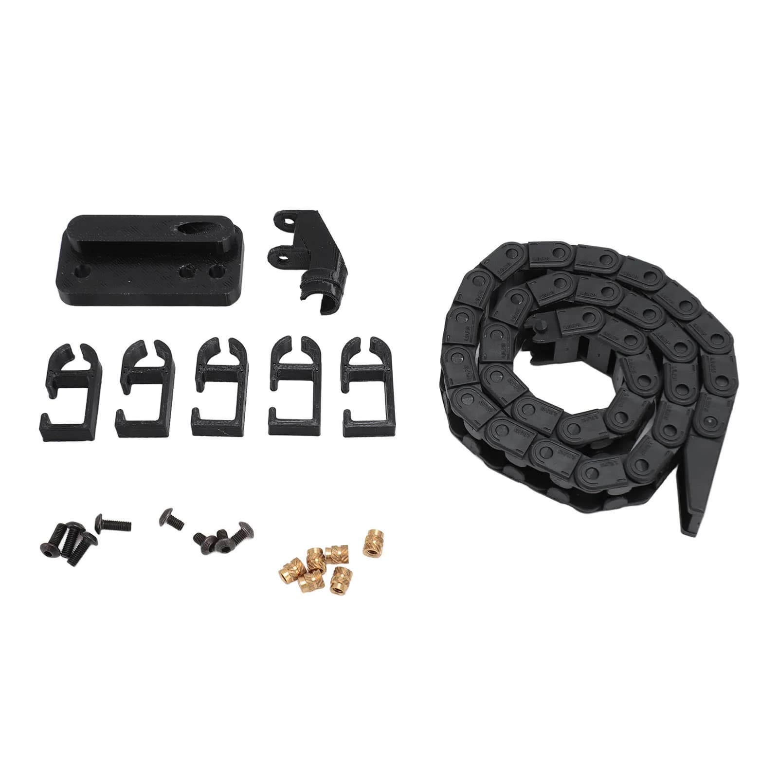 Catena portacavi per stampante 3D protettiva 16,9 pollici ABS nero flessibile a basso rumore Cavo portacavi facile da installare per sostituzione Bamboo P1P