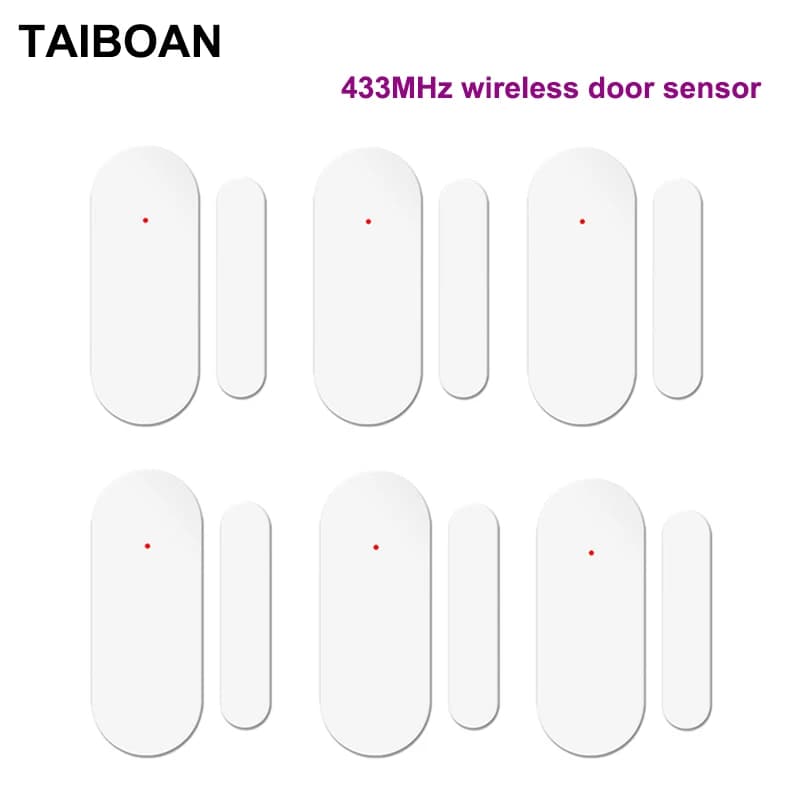 TAIBOAN Sensore di allarme per porte e finestre wireless 433 mhz EV1527 Rilevatore di porte aperte/chiuse per accessori per sistemi host di allarme intelligenti