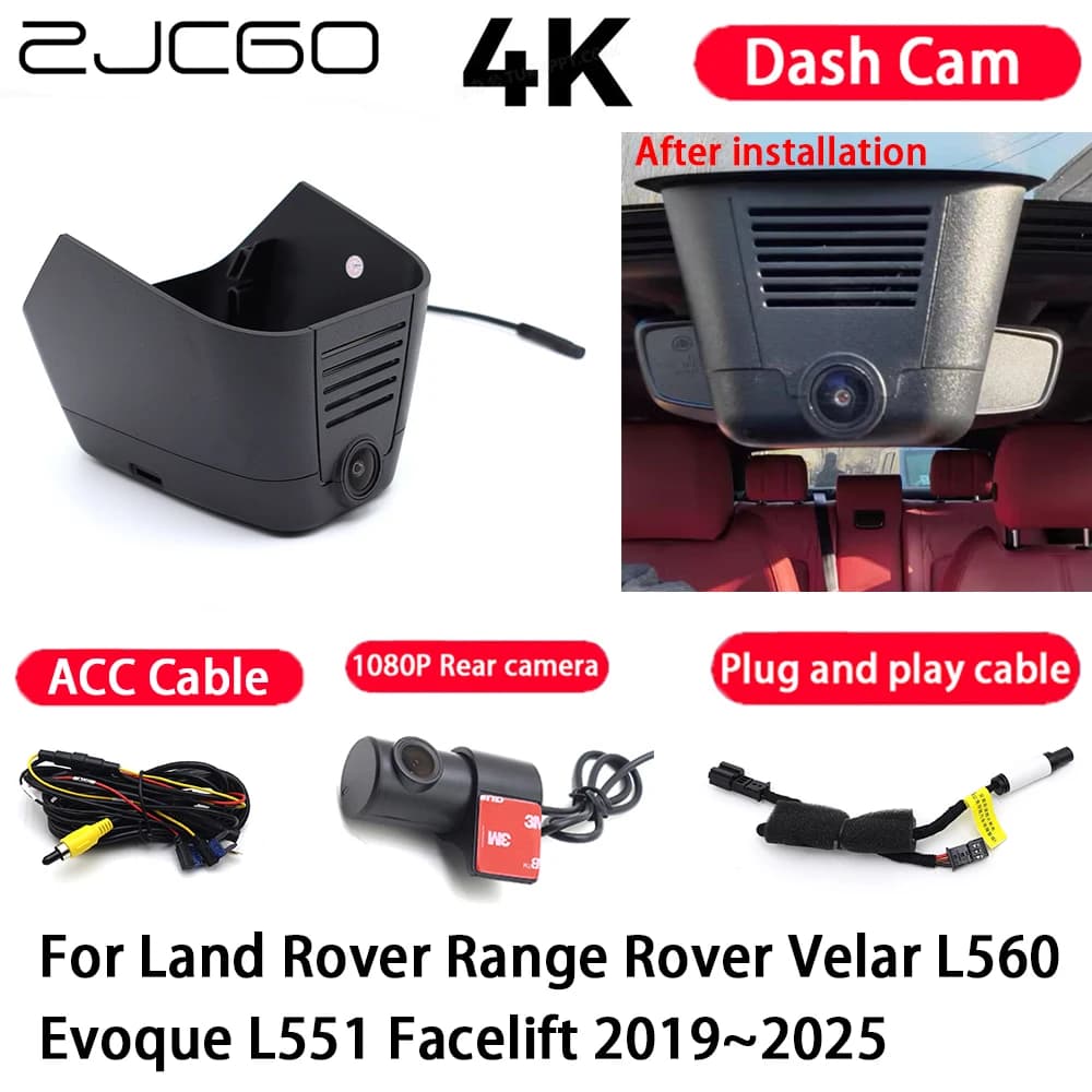 Auto 4K Plug and Play Dash Cam Videoregistratore Visione Notturna per Land Rover Range Rover Velar L560 Evoque L551 Facelift 2019-2025