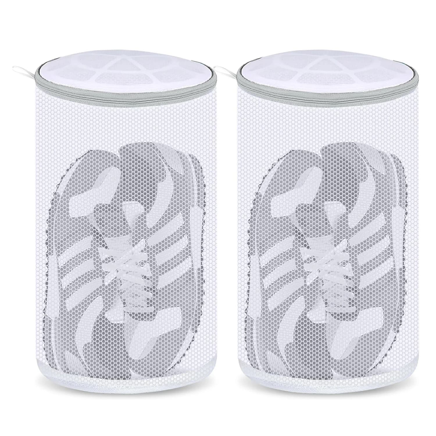 1pc Shoes Wash Bags Sneaker Mesh Washing Bag Shoe Cleaning Laundry Bag Gray Zipper 125 Honeycomb Fabric for Gym Shoes Sneaker