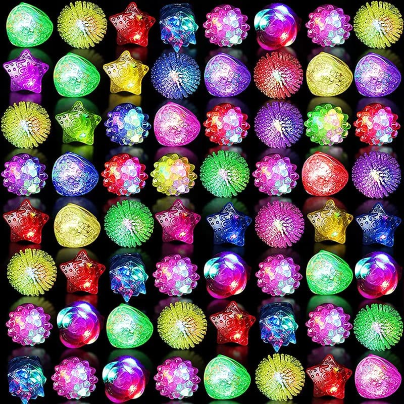 10pcs Glowing Rings LED Light Up Luminous Rings Party Favor Toys Flash Led Lights Glow In The Dark Party Supplies