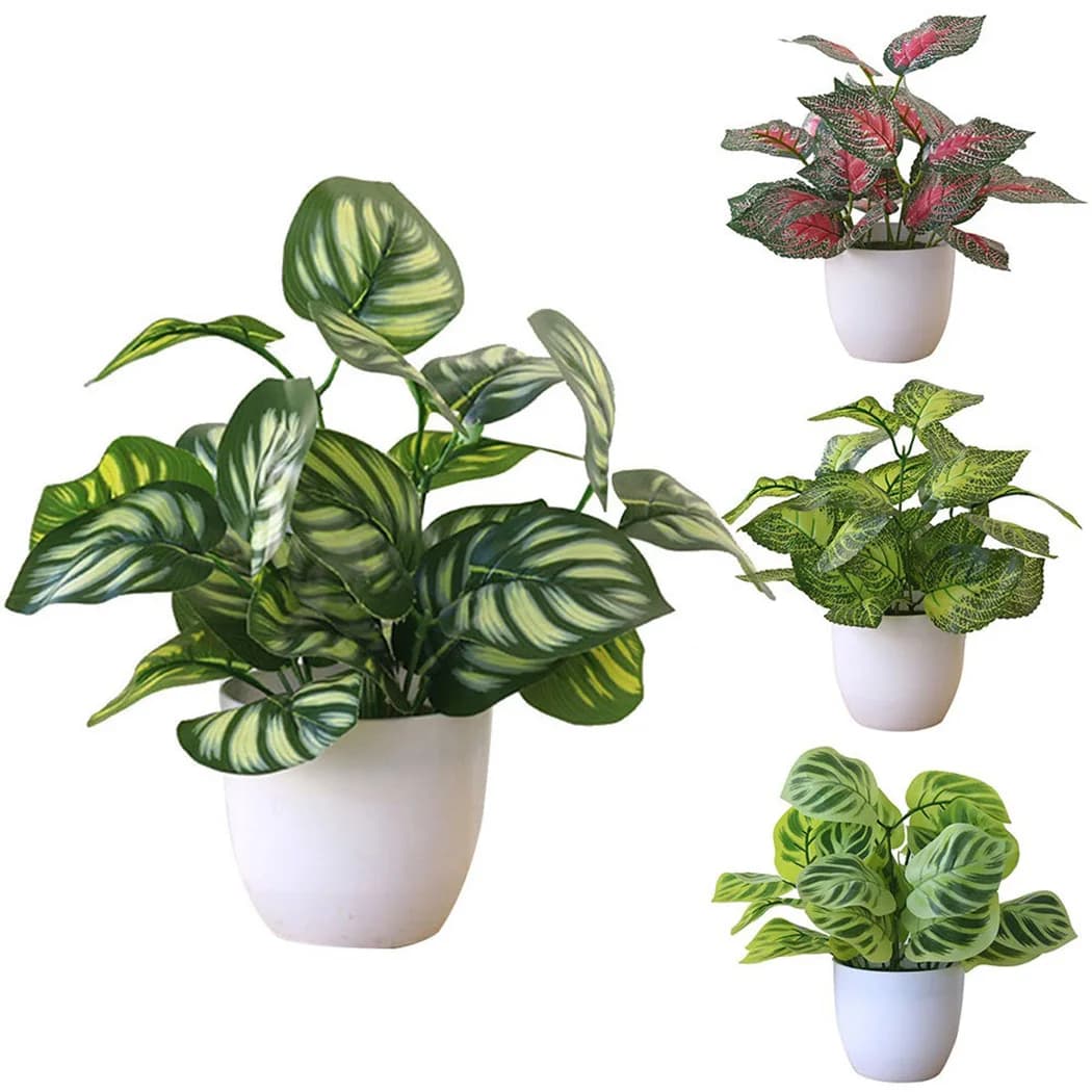 1pc Bonsai Artificial Flower Sheet Pot Plant House Living Garden Office Restaurant Desktop Bonsai Home Decoration