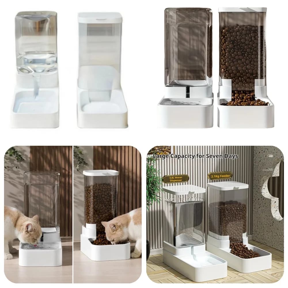 Automatic Pet Feeder 3.3L Large Capacity Cat Water Dispenser Detachable Stable Food Storage Bowl for Dogs Kitten Pet Supplies