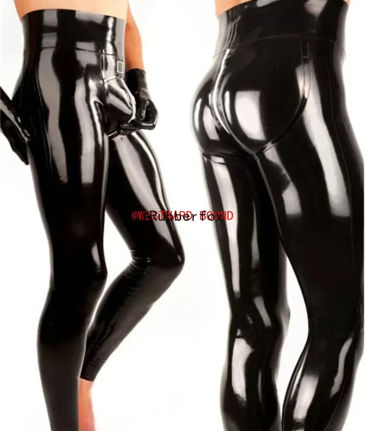 leggings in lattice personalizzati abiti da uomo pantaloni fetish di gomma Push up cosplay da uomo in lattice fatto a mano da club wear