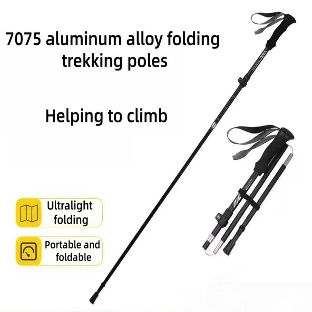 Bastoncini da trekking pieghevoli in lega di alluminio 7075 ultraleggeri, bastoni portatili da alpinismo per escursioni all'aperto