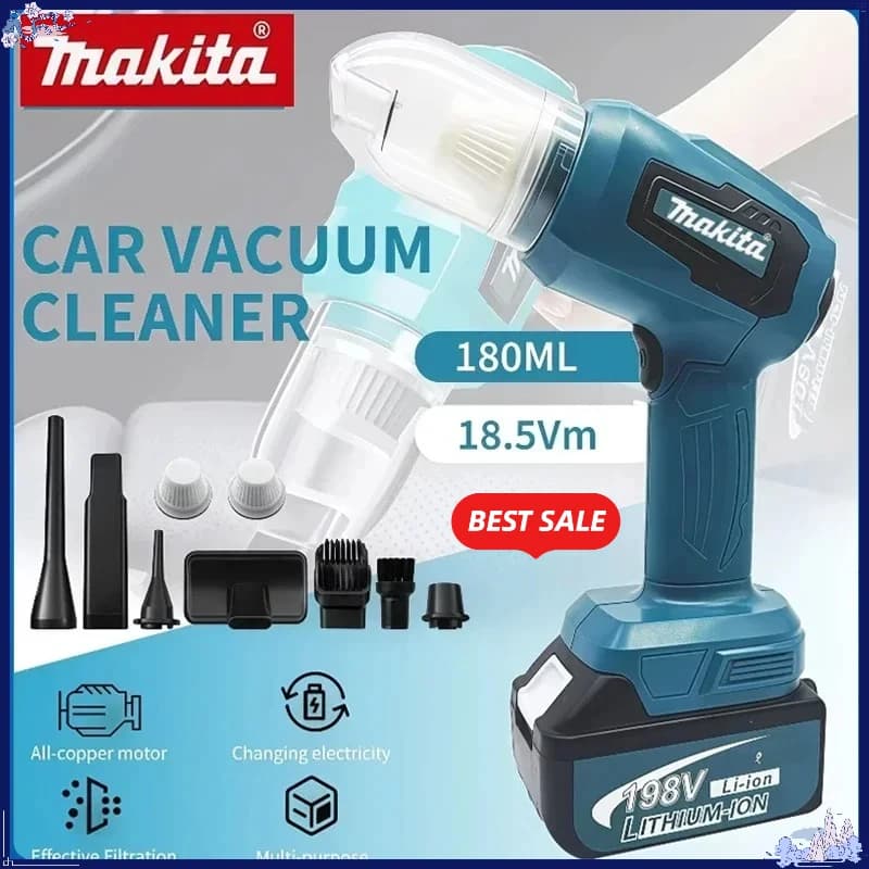 Mini Aspirapolvere per Auto Makita, Multifunzione Portatile Ricaricabile, Utensile Elettrico per Raccolta Polvere Compatibile con Makita 18V - 20V