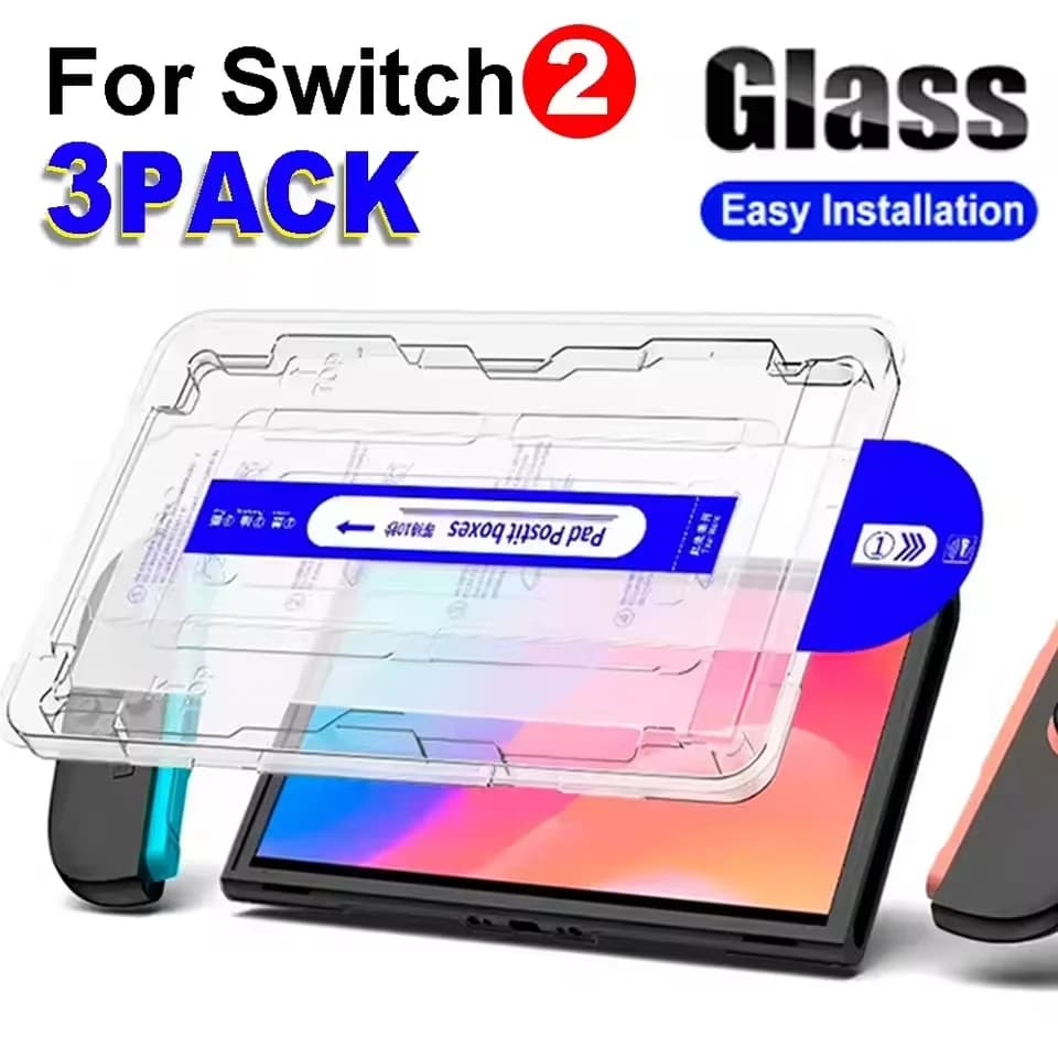 Proteggi schermo in vetro temperato 9H per Nintendo Switch 2 Console di gioco Pellicola protettiva antigraffio per accessori NS Switch 2
