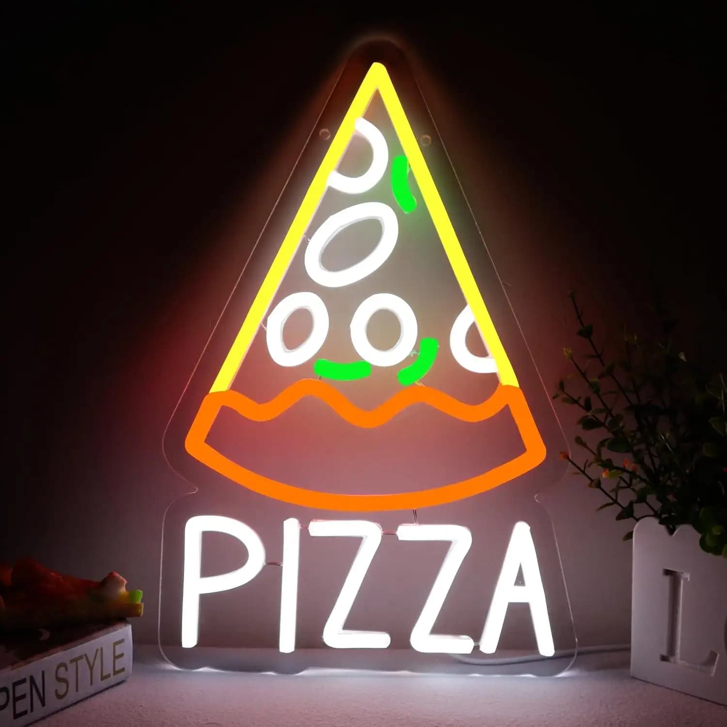 Insegna al Neon per Pizza, Luci LED Dimmerabili USB per Pizzerie, Ristoranti, Cucine, Negozi, Feste, Regali, Insegne Aziendali, Luce da Parete a LED