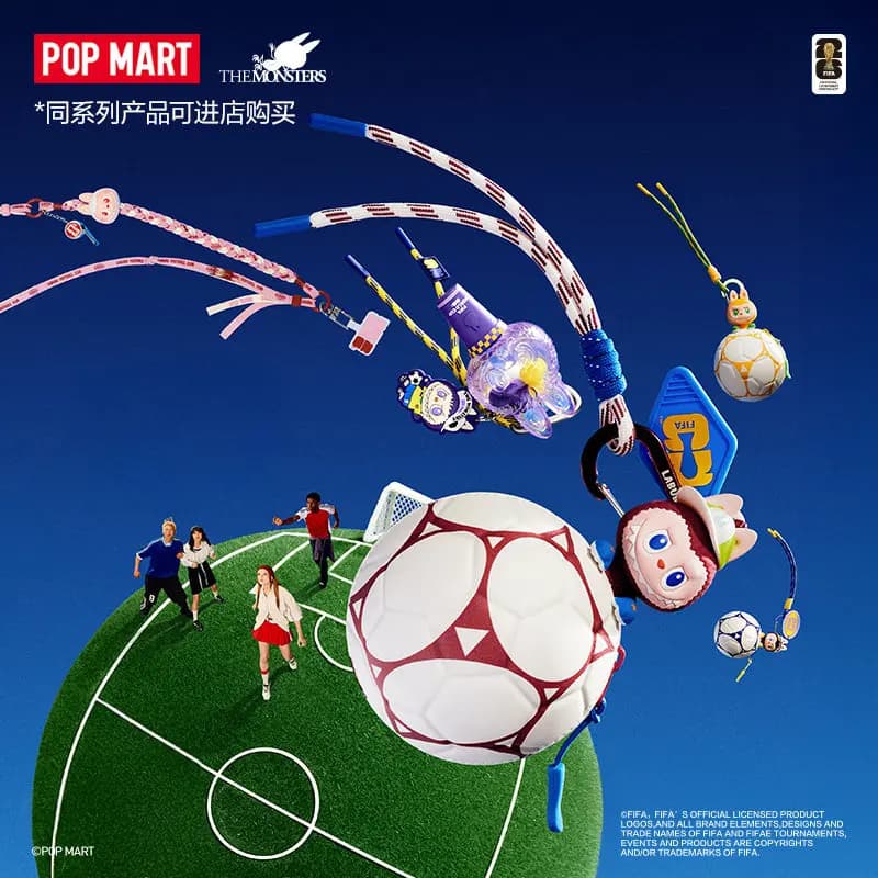 Pop Mart The Monsters Labubu X FIFA Series Mini Borsa da Calcio Blind Box Accessorio Ciondolo Portachiavi Cartoon per Collezionisti e Fan