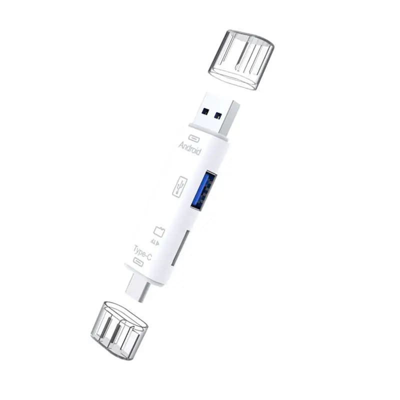 AEE9-5 In 1 USB 2.0 Type C/USB /Micro-USB/TF/SD Memory Card Reader OTG Card Reader Adapter Mobile Phone Accessories