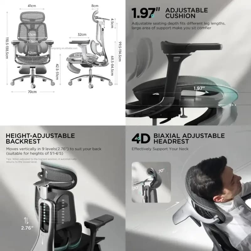 Hbada E3 Pro Ergonomic Mesh Gaming Chair, Adjustable Racing Computer Office Chair