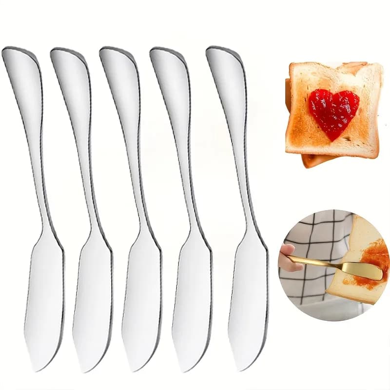 1-10 pieces stainless steel reusable knife for cheese and cold butter, a durable kitchen tool for spreading jam and pastries