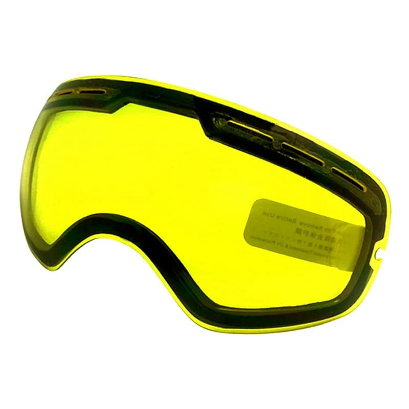 LOCLE UV400 Anti-fog Skiing Goggles Lenses Glasses Weak Light Cloudy Brightening Lens For Ski Eyewears (Only Lens)