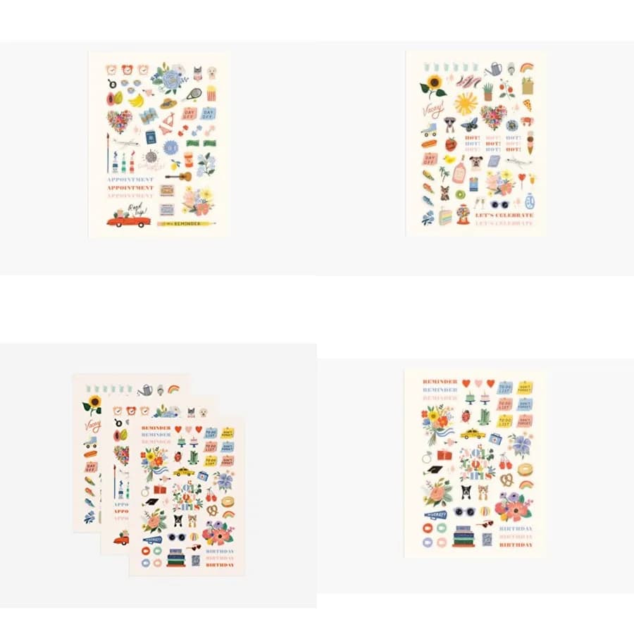 Set di adesivi per agenda - 3 fogli di adesivi 130 totali per decorare quaderni, pianificatori, regali o buste con set di disegni divertenti