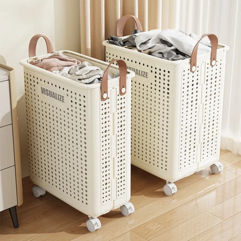 Cesto portabiancheria pieghevole Cesto portaoggetti pieghevole per vestiti Manica per tappetino da yoga Organizzatore sottile per bagno camera da letto per donne eleganti