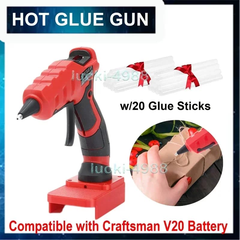 Pistola per colla a caldo senza fili per artigiano V20 20V Max Kit batteria con 10 pezzi bastoncini di colla Arti e mestieri e strumento di riparazione del calore elettrico fai da te