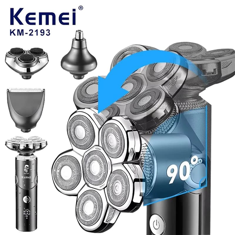 Kemei KM-2193 Five Lame Floating Shaving Machine Multifunction Rechargeable USB Rechargeable Electric Shaving Shaver
