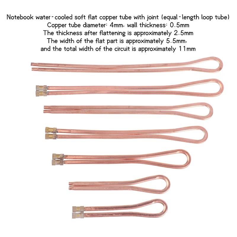 Water Cooling Accessories for Laptop Flat Copper Pipe 4*3 Soft and Easy To Fold Copper Pipe With Modified Joint DIY