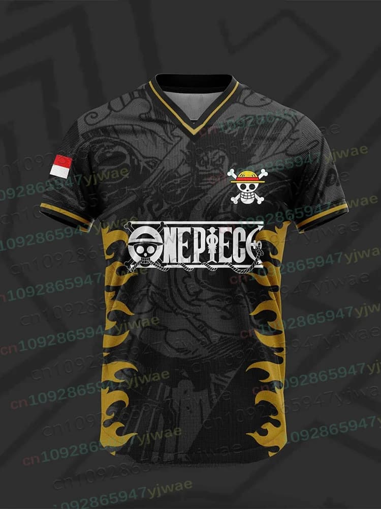 Maglia da Calcio 3D Stampata One Piece Anime Luffy Gear 5 2026 da Uomo, T-shirt Sportiva Estiva a Maniche Corte Casual Cosplay
